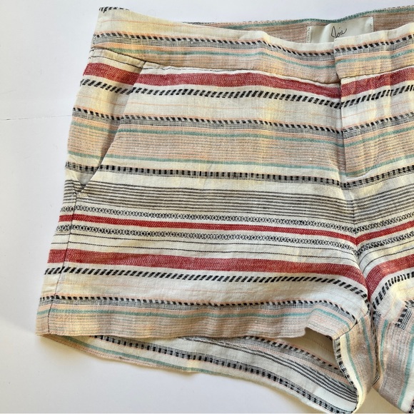 Joie Merci Linen Shorts Beachy Boho Lightweight Multicolored Striped Sz 6 - Picture 9 of 15